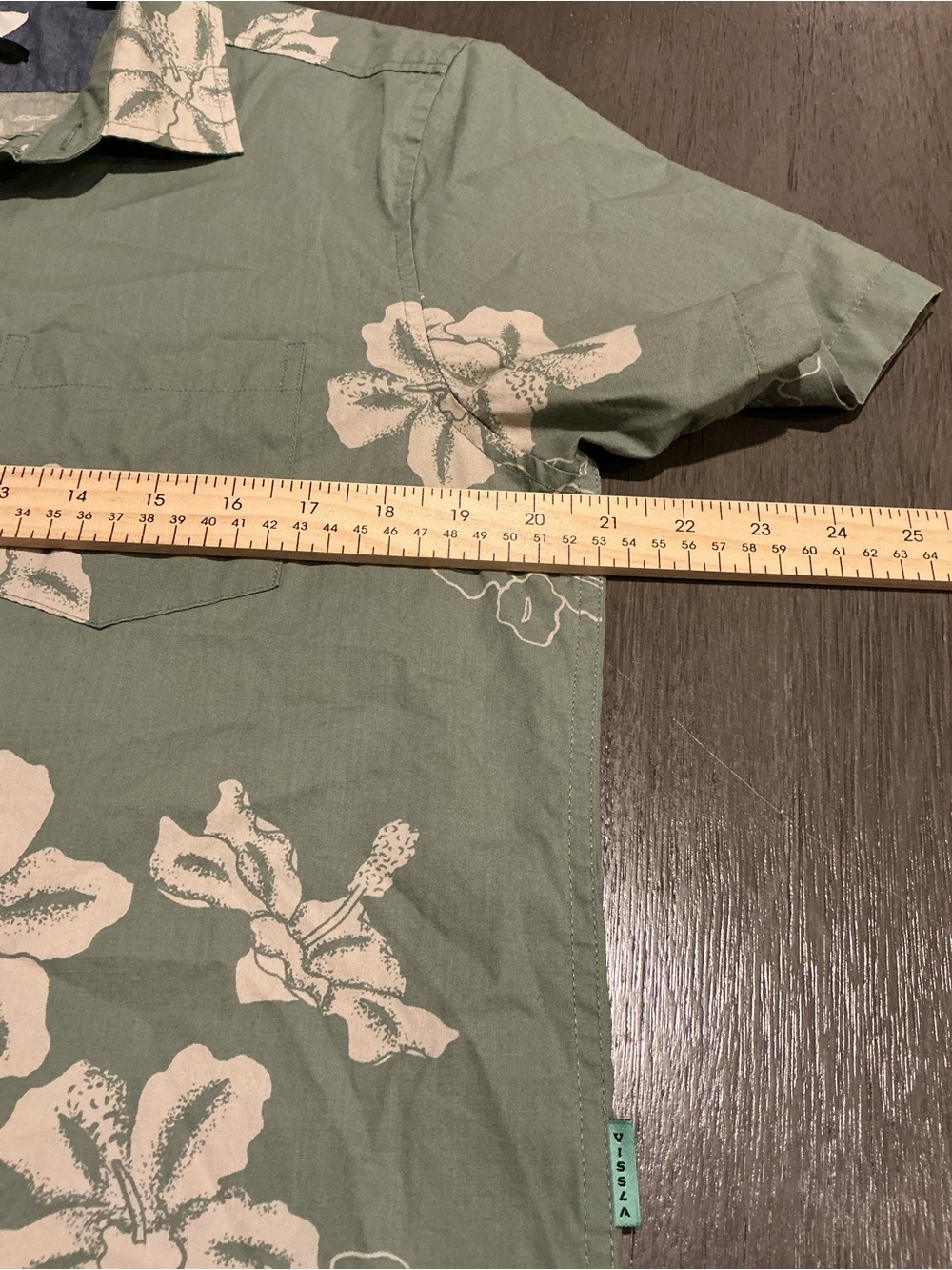 VISSLA Byebiscus Eco Sage Green Short-Sleeve Floral Button-Up Shirt M - Picture 11 of 13